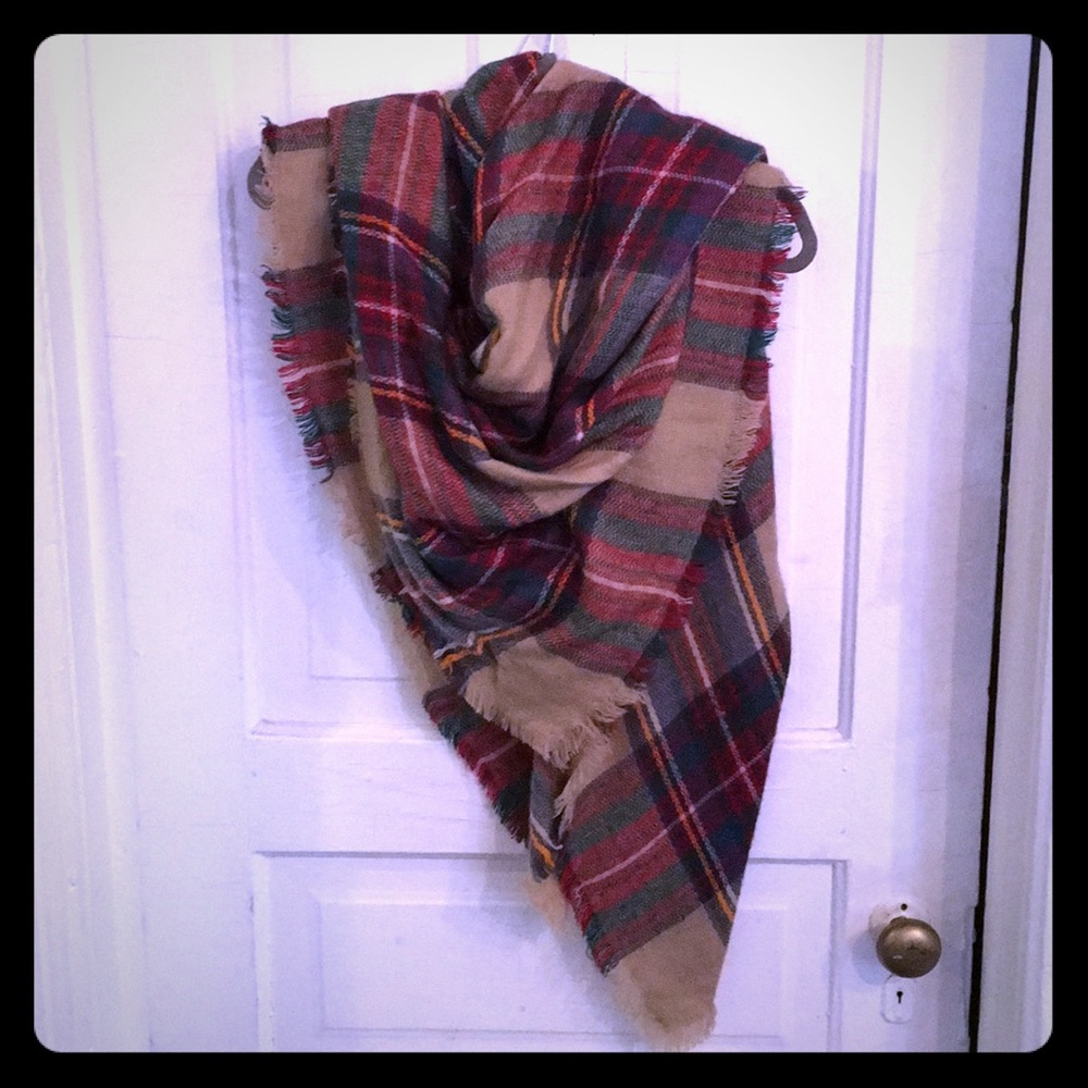 Oversized Plaid Scarf